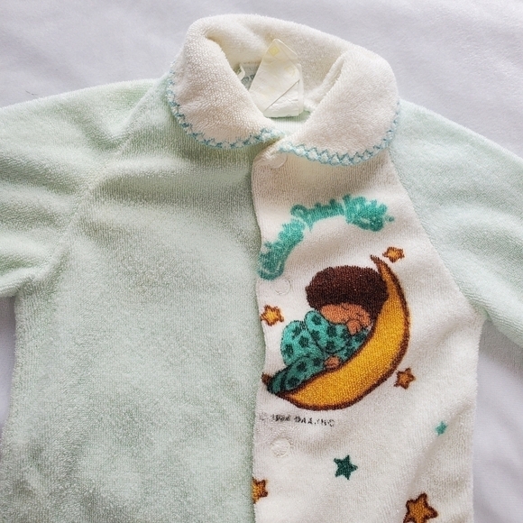 Vintage Baby Cabbage Patch Kids Terry Cotton Footies Sleeper Pajamas - Picture 3 of 12